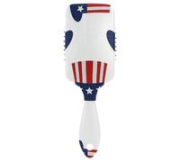 Cepillo de pelo liso para mujer, diseño de sombrero de copa rojo y azul del Día de la Independencia, cepillo masajeador de cuero cabelludo diseñado para cabello liso con mango ergonómico para cabello
