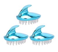 Cepillo de pelo, masajeador de cuero cabelludo desmontable, 3 piezas húmedo y seco para limpieza de cabello húmedo, peluquería en casa, masaje de cabello seco(Colorful blue)