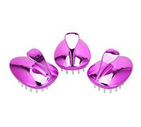 Cepillo de pelo, masajeador de cuero cabelludo desmontable, 3 piezas húmedo y seco para limpieza de cabello húmedo, peluquería en casa, masaje de cabello seco(Colorful purple)
