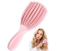 Cepillo de pelo para cabello afroamericano/africano texturizado profesional curvado ventilado cepillo húmedo seco rizado cepillo desenredante masaje peluquería peine (rosa, pequeño)