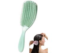 Cepillo de pelo para cabello afroamericano/africano texturizado profesional curvado ventilado cepillo húmedo seco rizado cepillo desenredante masaje peluquería peine (verde, grande)