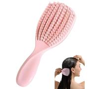 Cepillo de pelo para cabello afroamericano/africano texturizado profesional curvado ventilado cepillo húmedo seco rizado cepillo desenredante masaje peluquería peine (rosa, pequeño)