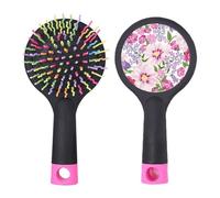 Cepillo de pelo para desenredar el cabello, diseño de flores, mar, dibujo, arte, salón, base de cojín