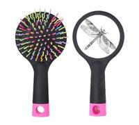 Cepillo de pelo para desenredar el pelo de libélula con forma de retrato de animales, base acolchada