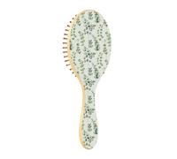 Cepillo de pelo patrón de madera acuarela verde eucalipto hojas redondas madera cepillo de pelo madera cepillo de pelo madera cepillo de pelo madera embajada cepillo madera