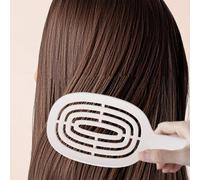 Cepillo de pelo, peine de doble capa para un peinado voluminoso, cepillo de masaje autolimpiante para uso doméstico, peinado de alto volumen (peine rizador crema)