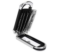 Cepillo de pelo pequeño, cepillo de viaje para mujeres, cepillo de relajación plegable para masaje del cabello, cepillo de relajación con espejo, cepillo compacto portátil para el gimnasio, la escuela