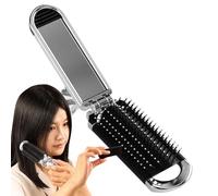 Cepillo de pelo pequeño, cepillo de viaje para mujeres, cepillo plegable para masaje de cabello, peine con espejo, tamaño de bolsillo, cepillo para el pelo para mujeres y niñas, hogar, viajes