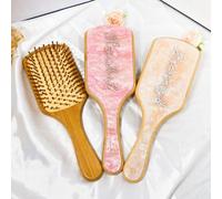 Cepillo de pelo personalizado con diamantes de imitación para mujeres y niñas, cepillo de madera con nombre personalizado, peine para el pelo con cualquier texto, cepillo de pelo personalizado para