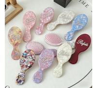 Cepillo de pelo personalizado hecho a mano con diamantes de imitación con nombre, cepillo de pelo personalizado para mujeres y niñas, damas de honor, recuerdo de fiesta para todos los tipos de Hari