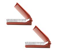 Cepillo De Pelo Plegable, Cepillo De Viaje De Doble Cabezal, AntiestáTico, Ligero Y PortáTil, Peina FáCilmente Todo Tipo De Cabello, Perfecto Para Uso Diario (Rojo)