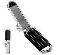 Cepillo de pelo plegable - Peine de espejo compacto portátil, cepillo de masaje para desenredar | Perfecto para gimnasio, escuela, actividades al aire libre, viaje, bolsa de peinado, maquillaje, cuida