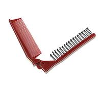 Cepillo de pelo plegable portátil de viaje, peine compacto de bolsillo de doble cabeza, peines antiestáticos para mujeres y hombres