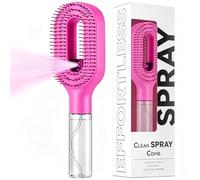 Cepillo de pelo portátil 2 en 1 con spray de agua para desenredar y peinar el cabello, botella de spray para desenredar el cabello lacio y rizado, cepillo de pulverización líquida ondulada