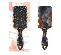 Cepillo de pelo retro de tren de vapor, vintage, tren de locomotora, húmedo y seco, cepillo de pelo de plástico desenredante, cepillo de pelo para niños y adultos, regalo de vuelta a la escuela