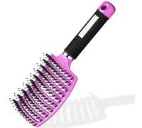 Cepillo de Pelo SAKKAL, Cerdas de Jabali Naturales para Pelo Largo, Grueso, Fino, Rizado y Enredado, Peinado Profesional Desenredante, Secado Rapido, Antitirones, Mujer Ninos Hombre Salon
