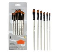 Cepillo De Pintura Juego De Sombreador Biselado Cepillos De Acuarela Pinceles De Pintura Al óLeo De Acuarela 6 Piezas Para El Consultorio