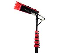 Cepillo de poste telescópico, limpiador fotovoltaico con diseño de mango curvado para una limpieza eficaz de ventanas y prevención de óxido