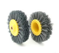 Cepillo de pulido de alambre abrasivo de nailon de 150 x 50 mm, compatible con M14 para molienda de madera, limpieza de metales y desbarbado (80#)