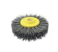 Cepillo de pulido de alambre abrasivo de nailon de 150 x 50 mm, compatible con M14 para molienda de madera, limpieza de metales y desbarbado (320#)