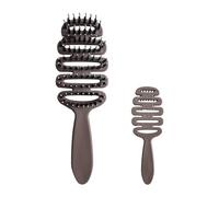 Cepillo de remo de pig -Bristade, desmantelamiento del cabello grueso, cepillos para el cabello para conos de pino de mujeres, cerdas de jabalí, peine, peine de cuidado del cabello, masaje esponjoso,
