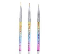 Cepillo de revestimiento de arte de uñas Manicura Professional Manicura Decoración de arte de la uña El juego de herramientas de cepillo de rayas de 3 piezas de nylon de para uso