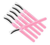 Cepillo de Rímel de Silicona Rosa , Juego de 6 Piezas para Pestañas | Tapa Práctica, Ligero y Portátil, Separa las Pestañas, Uso Delicado para Ojos