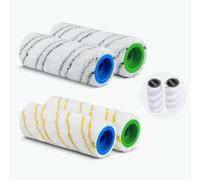 Cepillo de Rodillo de Repuesto para Karcher FC3 FC3D FC5 FC7, Juego de 4 Accesorios de Repuesto 2.055-006.0（Gris+Amarillo）