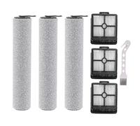 Cepillo de rodillo de vacío de repuesto y filtro HEPA compatible con Dreame H12 Pro, H12 Dual Wireless Wet and Dry Aspirador Accesorios, 3 cepillos + 3 filtros HEPA + 1 cepillo de limpieza, paquete de
