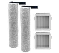 Cepillo de rodillo para aspiradora con filtro HEPA, compatible con Proscenic F10, pieza de repuesto para aspiradora portátil (2 cepillos de rodillo y 2 filtros)
