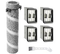 Cepillo de rodillo y filtro de repuesto para aspiradora Bissell CrossWave Edge Cordless Plus 4329G en seco y húmedo, 1 rollo de cepillo, 4 filtros, 1 cepillo de limpieza