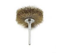 Cepillo de rueda de alambre chapado en cobre de 90 mm con vástago de 6 mm para herramientas giratorias y mini taladros, cepillo de pulido de alambre de acero para tallado de madera, Jewe