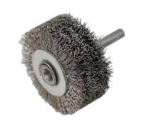 Cepillo de rueda de alambre de acero inoxidable de 2 pulgadas con vástago de 1/4 pulgadas para amoladora, broca de herramienta giratoria para limpieza, pulido, desoxidación y desbarbado de metales