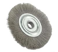Cepillo de rueda de alambre de acero inoxidable de 5 pulgadas con agujero central de 16 mm para uso en tareas de desbarbado y pulido de metal