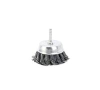 Cepillo de rueda de copa de alambre prensado y anudado, 50-100mm, for taladro de vástago hexagonal de 6mm, amoladora angular, Pulido de metales