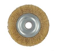 Cepillo de rueda de pulido de alambre de cobre puro con alambre plano suave prensado para amoladora, diseñado para limpieza y desbarbado de metal, tamaños de 100 a 250 mm (100 mm x 16 mm)