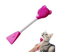 Cepillo de silicona para barbilla de gato, cepillo de limpieza manual para gatos, herramienta de aseo para gatos, cepillo de barbilla lavable a máquina para limpieza de encías, lengua, cara, mandíbula