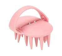 Cepillo de Silicona para Ducha de Baño, Cepillo de Limpieza Corporal para Hombres y Mujeres, Cepillo de champú Exfoliante Portátil (Rosa)