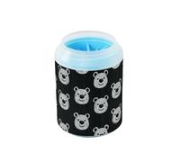 Cepillo de silicona para limpiar patas de mascotas, diseño de oso blanco y negro con dibujos animados, suministros de aseo para perros pequeños, medianos y grandes