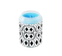 Cepillo de silicona para limpieza de patas de estilo étnico, diseño geométrico, color negro y blanco, cepillo de baño suave para mascotas, limpia suavemente las patas después de los paseos