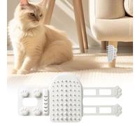 Cepillo De Silicona Para Rascar Gatos | Rascador De Pared Para Gatos, Cepillos De Masaje Y Aseo Con Correa Ajustable | Rascador De Esquinas Para Gatos Para Patas De Muebles (Bla-nco)
