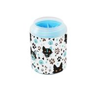 Cepillo de silicona portátil para patas de mascotas, color negro, azul y blanco, kit de limpieza para perros y gatos