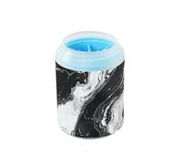 Cepillo de silicona reutilizable con textura de mármol blanco y negro para perros pequeños y medianos