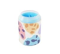 Cepillo de silicona suave con estampado de leopardo colorido para limpiar las patas de las mascotas, limpia suavemente las patas después de los paseos