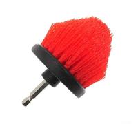 Cepillo de taladro cónico de nailon de 2.5 pulgadas compatible con taladros hexagonales de 1/4 pulgadas para baño para tareas de limpieza (rojo)