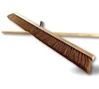 Cepillo de Taller Tipo barrendero | Lote de 3 | Uso Exterior | Longitud 100 cm | Cerdas de Fibra de Coco Natural | Base de Madera | Soporte de Metal atornillado Ø 28 mm | con Mango | Kibros 2090Mx3