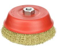 Cepillo de taza para amoladora angular. Alambre de acero corrugado. Orificio M 14.