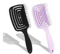 Cepillo de tope, 2 unidades sin tirones Brush con espiral única profesional útil cepillo para el pelo sin tirones cepillo para desenredar pelo largo para mujer, hombre, niños, rizos y pelo