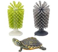 Cepillo de tortuga con ventosa para tanque y arañazos, cepillo de limpieza de conchas, cepillo de limpieza de orejas rojas, cepillo exfoliante de tortuga para eliminar escudos de concha de tortuga (2
