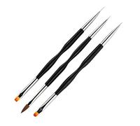 Cepillo de uñas, 1/3 piezas bolígrafo para dibujo uñas profesional de doble extremo pincel for nail art acrílico redondo plano pintura dibujo liner manicura herramientas for uñas(3pcs B)